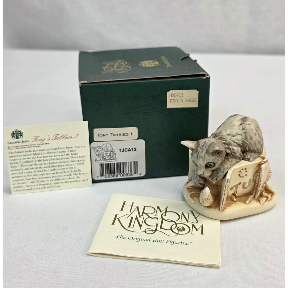Harmony Kingdom Tony's Tabbies II Cat Box Figurine TJCA12 Peter Calvesbert 2000